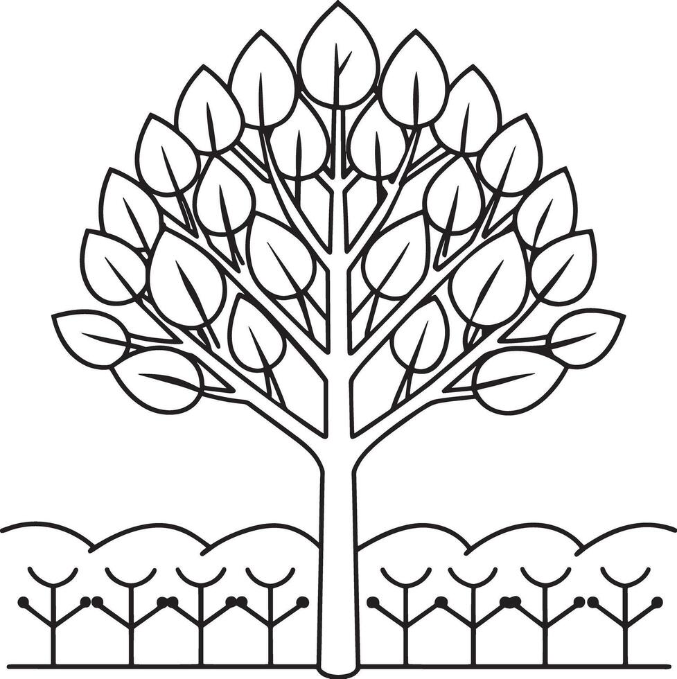 set of trees silhouettes isolated on white background vector