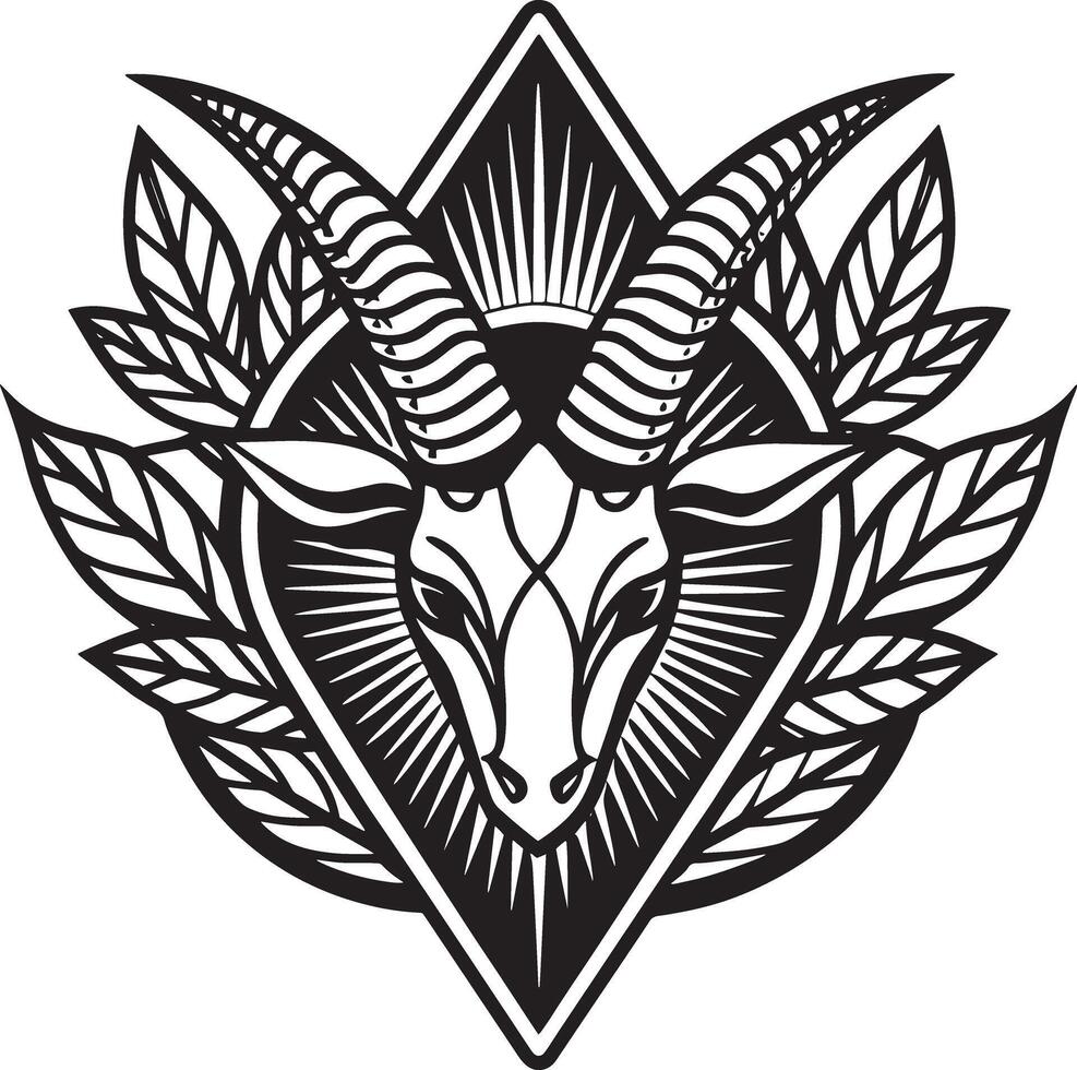 hunting logo illustration black and white vector