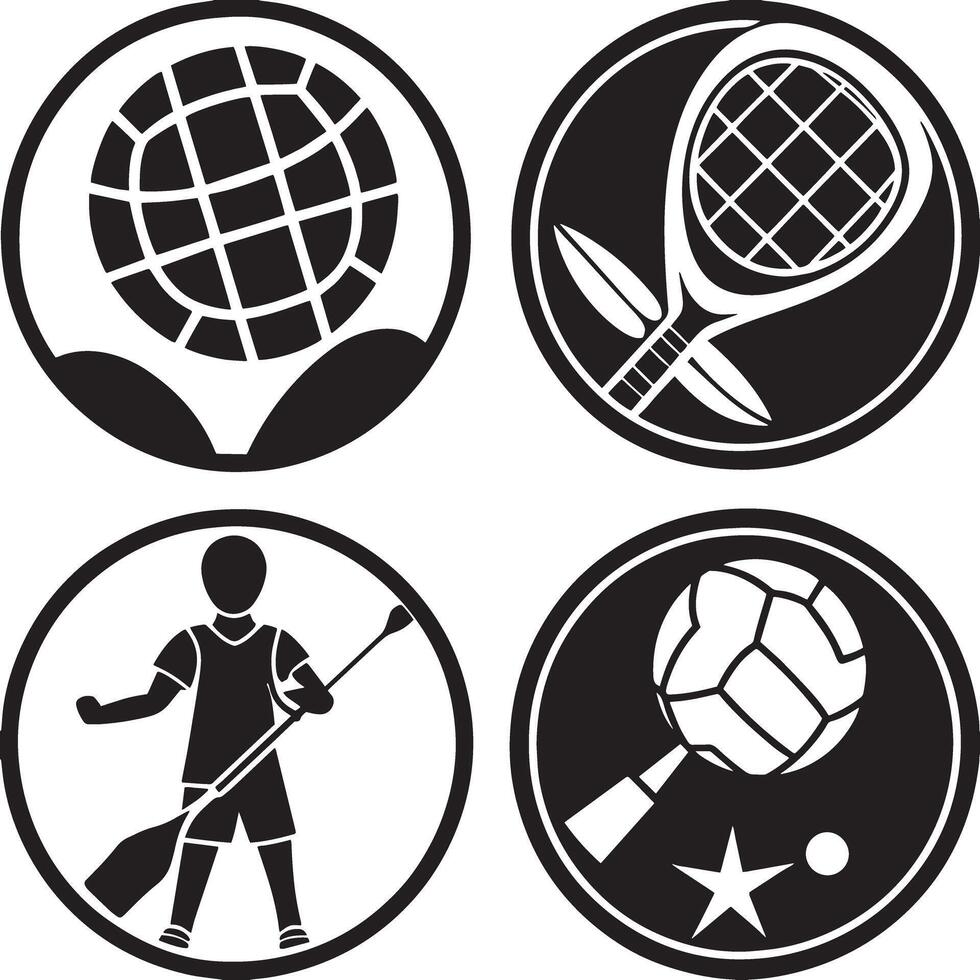 set of sports icon illustration on white background vector