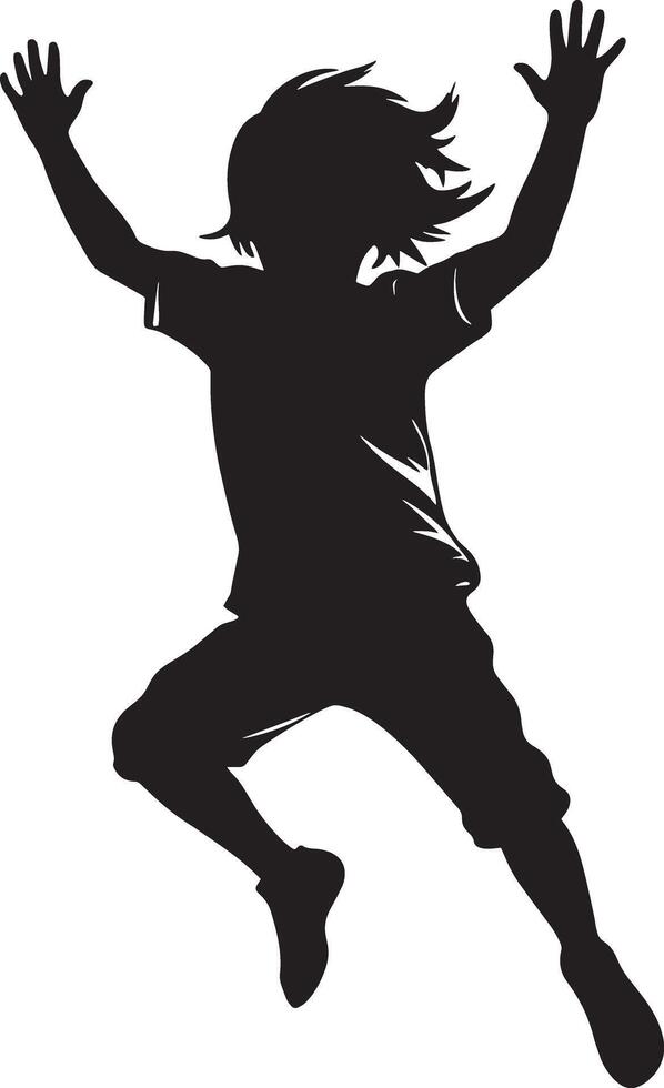 child jumping in the air illustration on white background vector