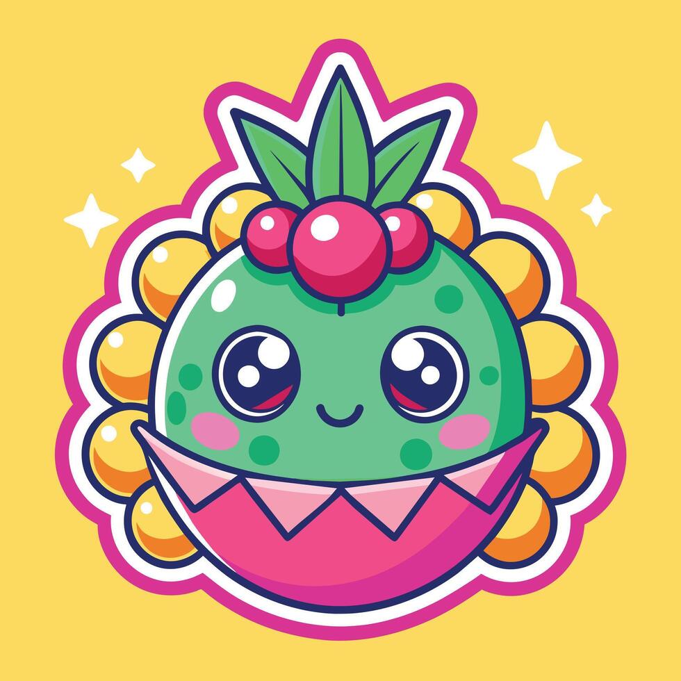 cute trending and aesthetic sticker illustration vector