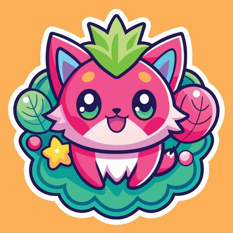 illustration of a cute trending and aesthetic sticker pastel color vector