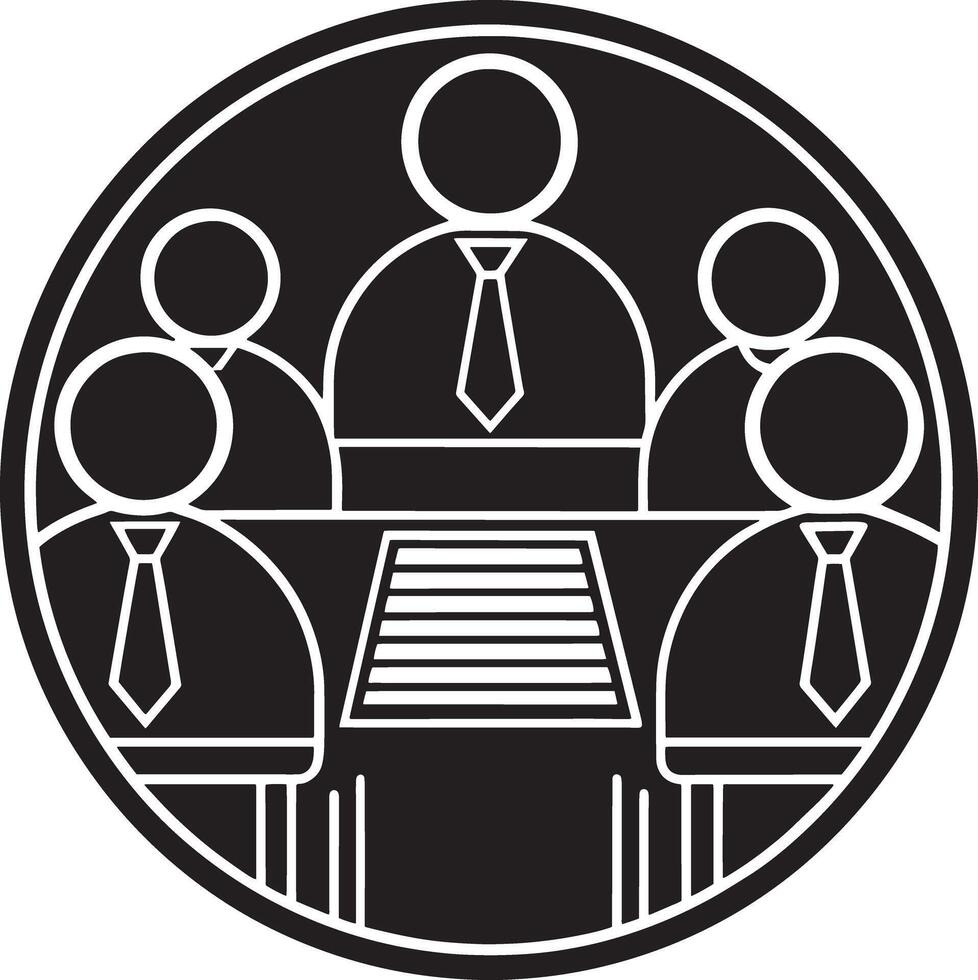 Business People Meeting in Circle. Illustration of Business People Group in Circle. vector