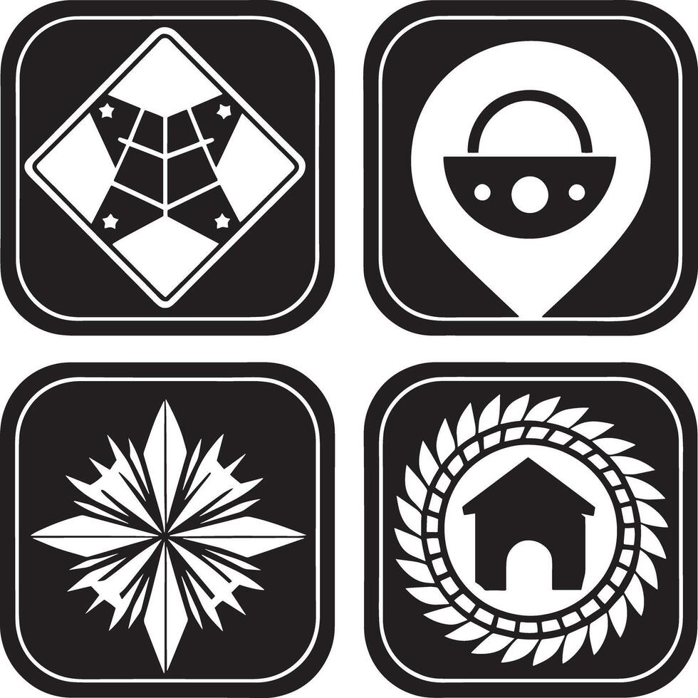 set of app icon illustration isolated on white background vector