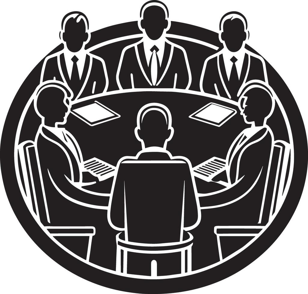 Business People Meeting in Circle. Illustration of Business People Group in Circle. vector