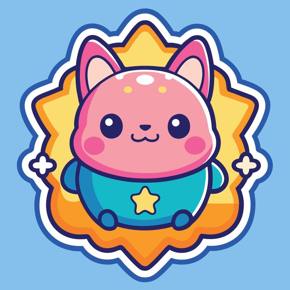 cute trending and aesthetic sticker illustration vector