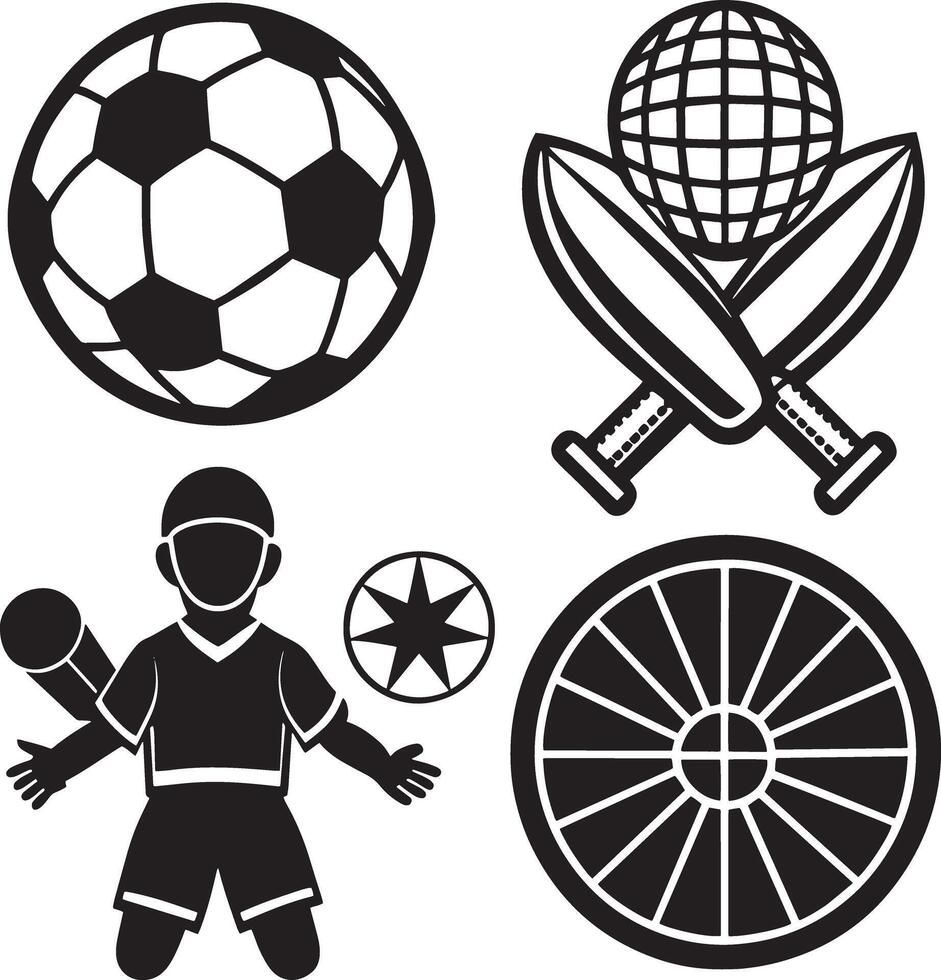 set of sports icon illustration on white background vector