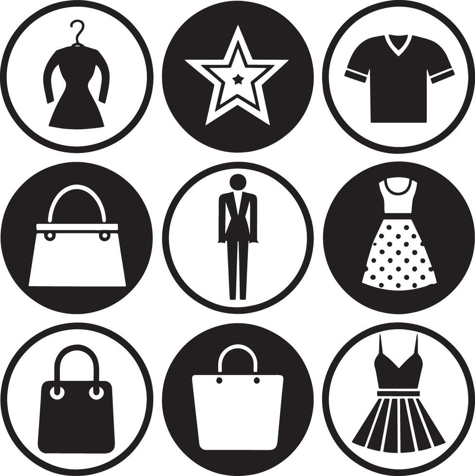 set of shopping icon illustration isolated on white background vector