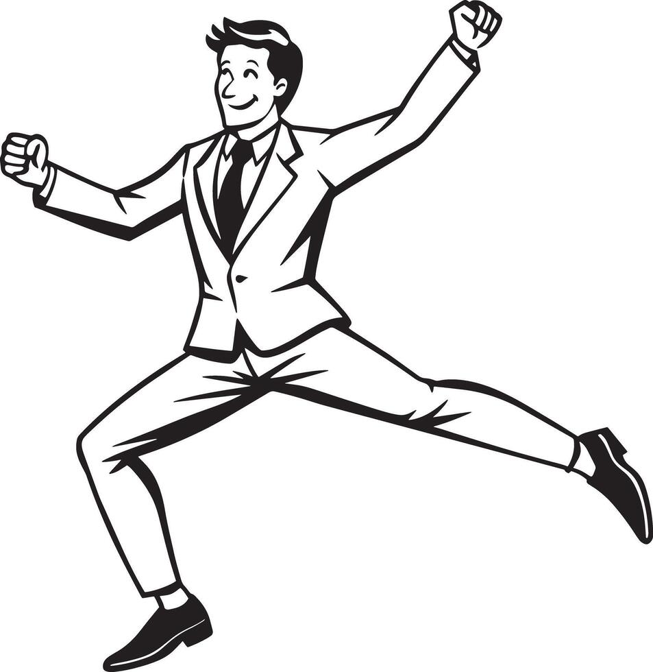 Jumping businessman. Businessman in a hurry. illustration. vector