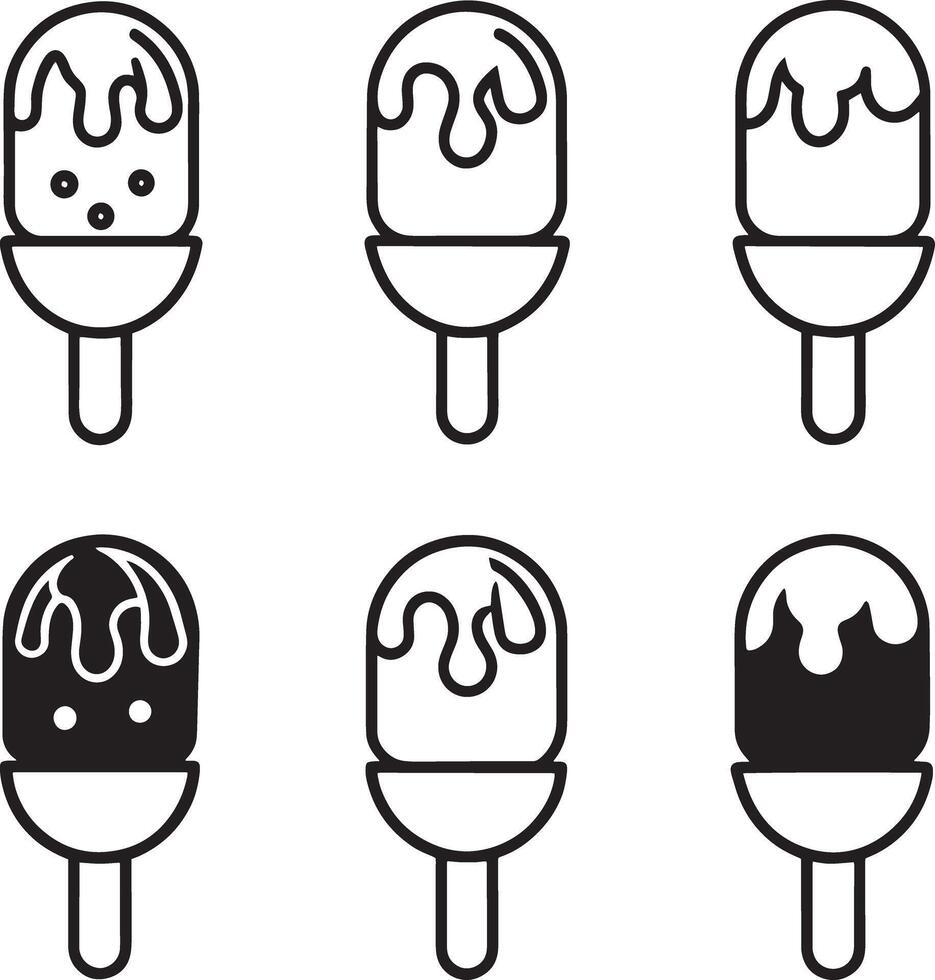 ice cream collection illustration isolated on white background vector