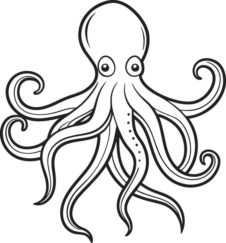 octopus illustration isolated on white backgound vector
