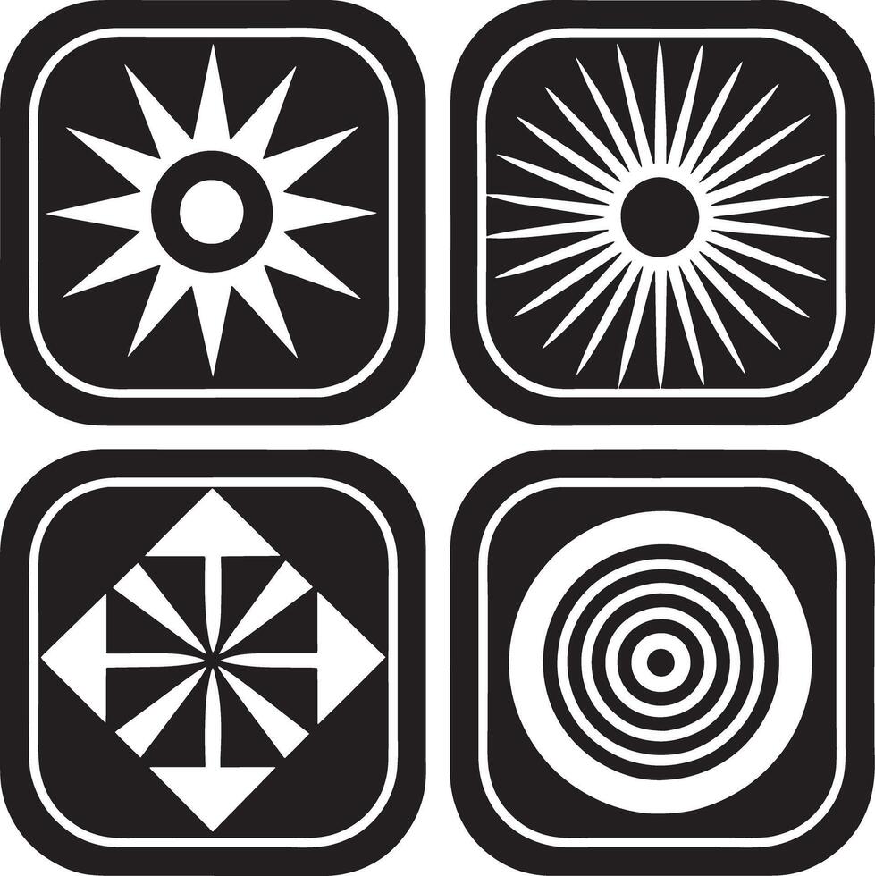 set off app icon logo illustration design black and white vector
