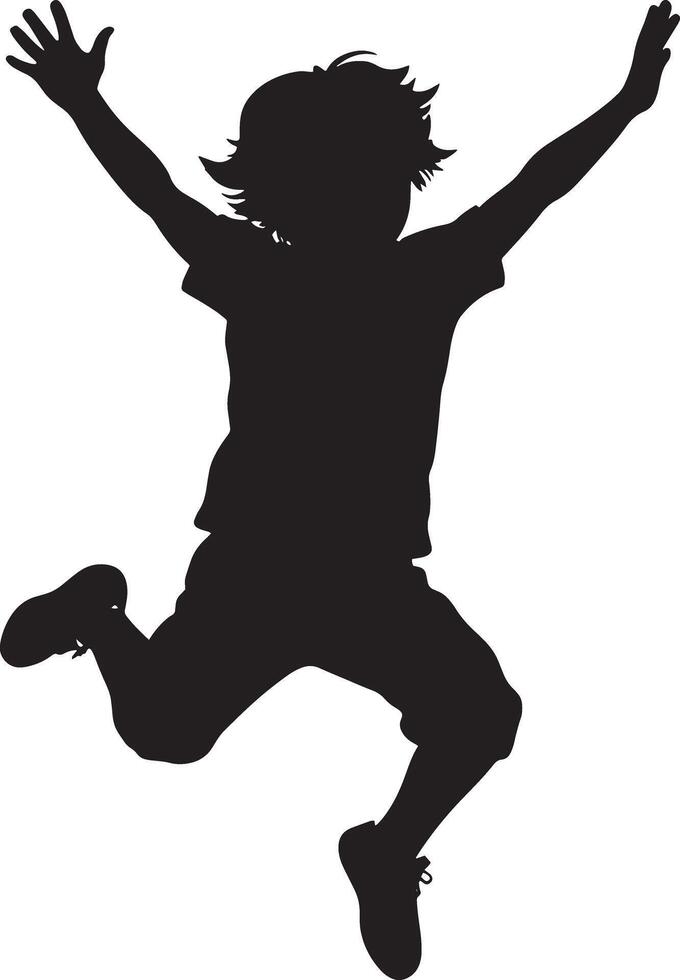 child jumping in the air illustration on white background vector