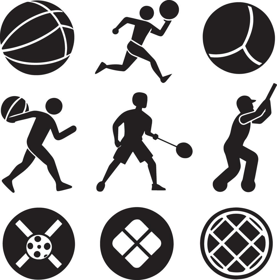 set of sports icon design on white background vector