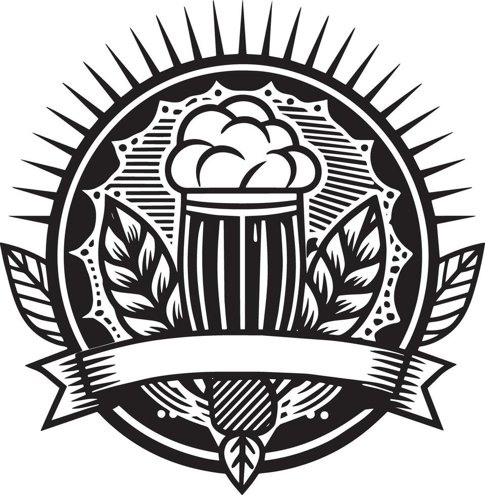 Drinks and Food logo illustration black and white vector