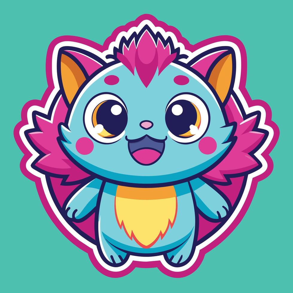 cute trending and aesthetic sticker illustration vector