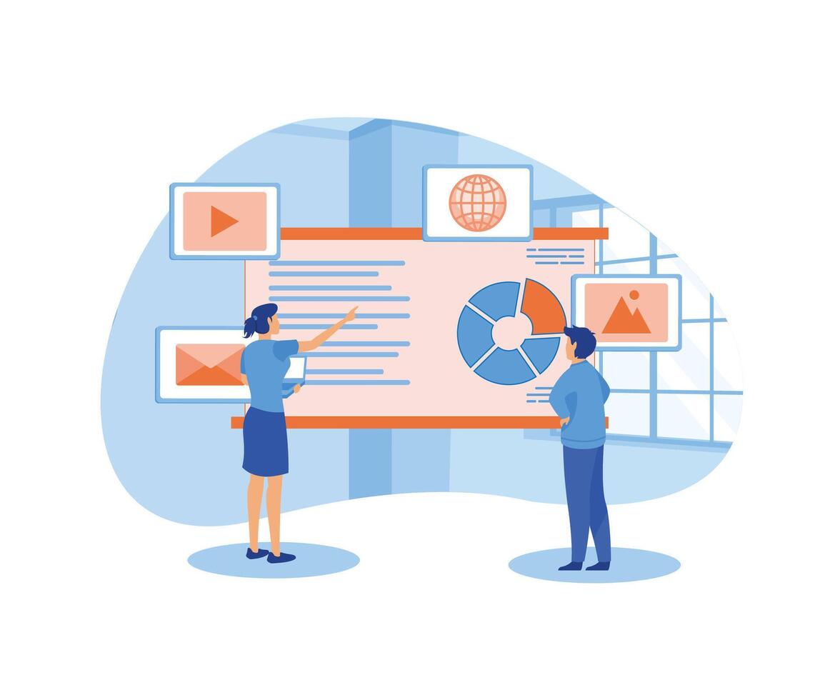 Digital transformation and email campaign. flat modern illustration vector