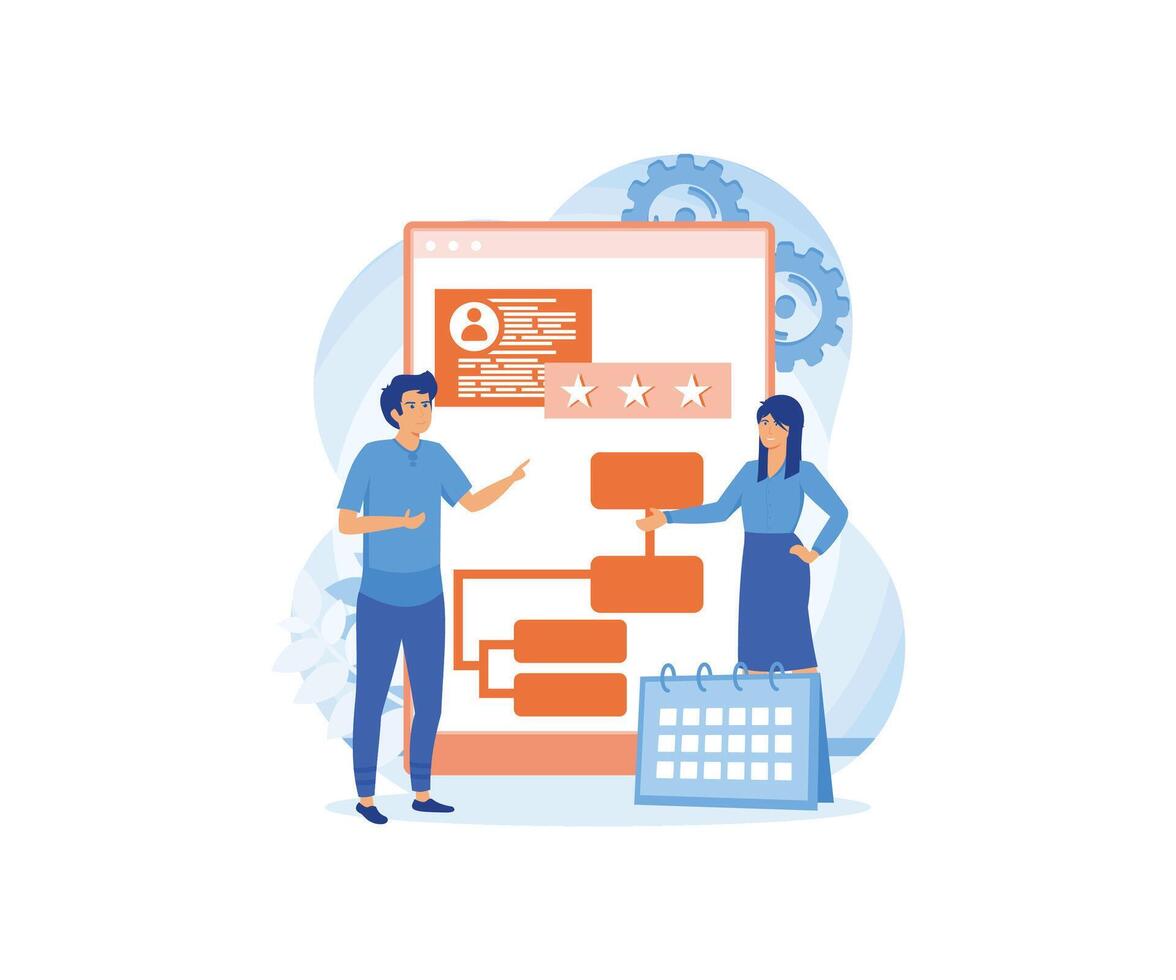 Competitor analysis online service or platform. Market research and business strategy development. flat modern illustration vector