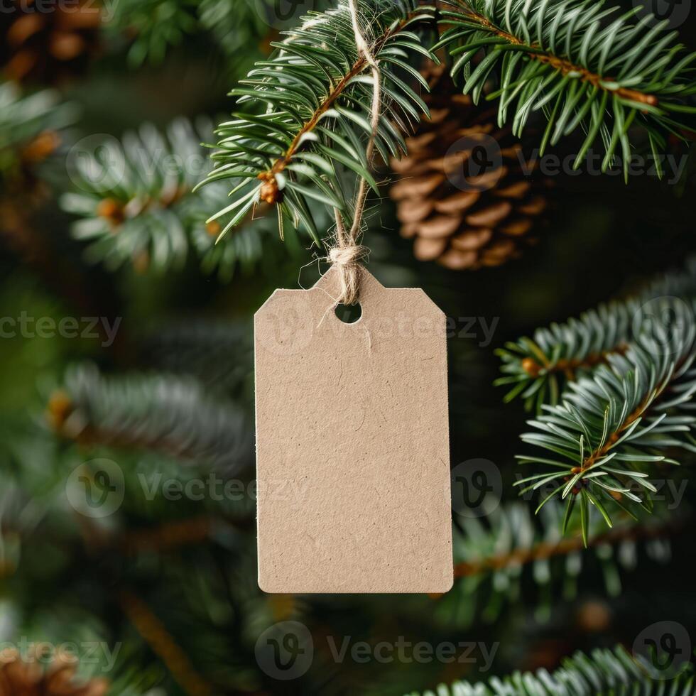 Christmas mockup with white paper, top view background photo