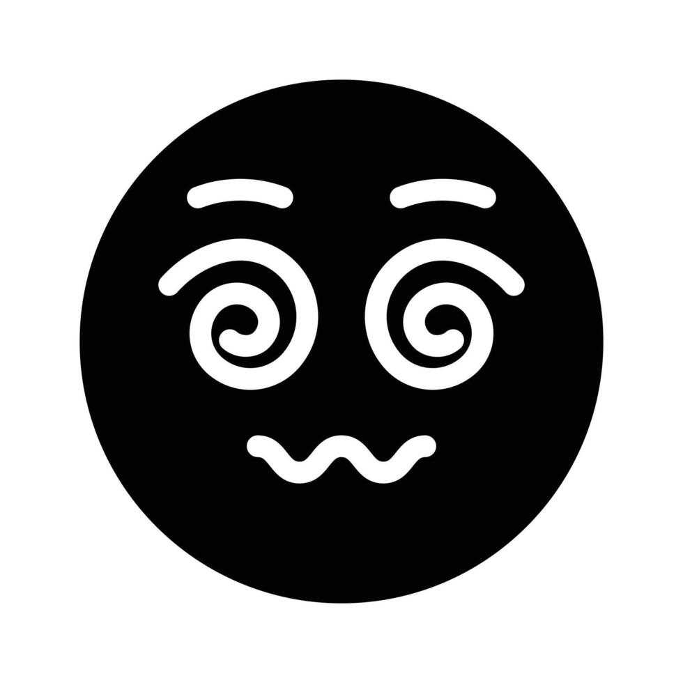 Dizzy emoji icon, dizziness expression design vector