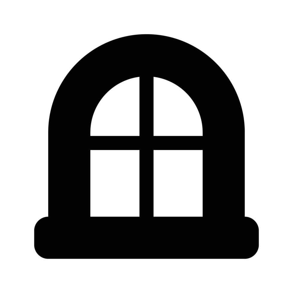 Glass window with different blocks, icon of window in modern style vector