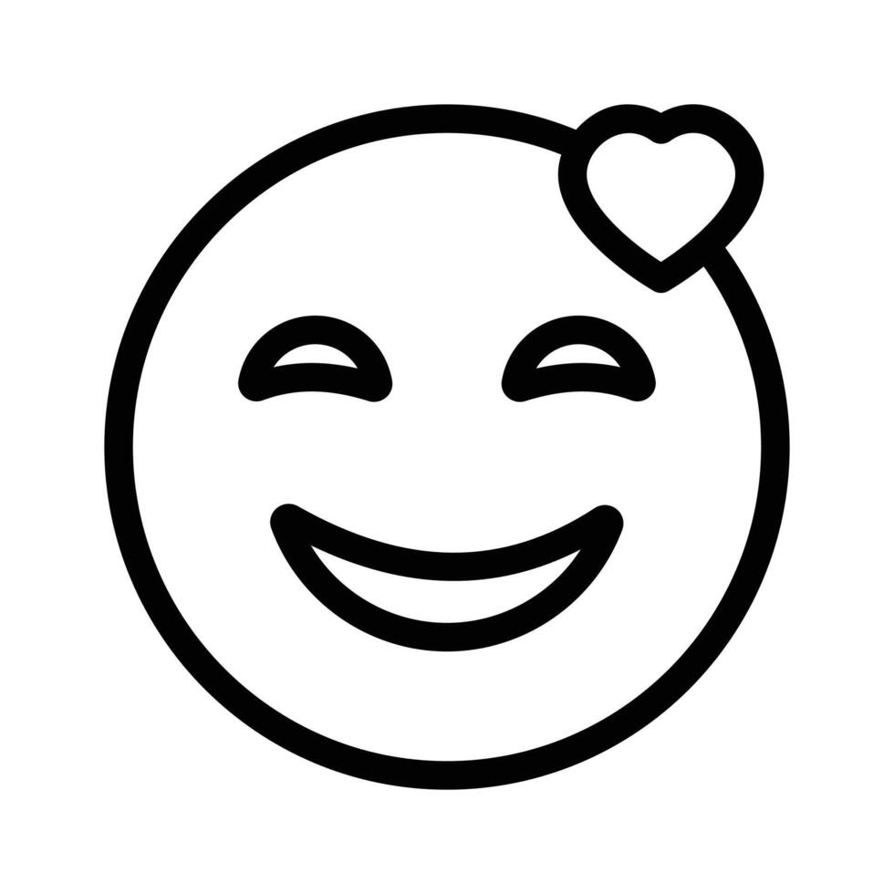 Happy face with heart symbols on eyes, concept icon of in love emoji vector