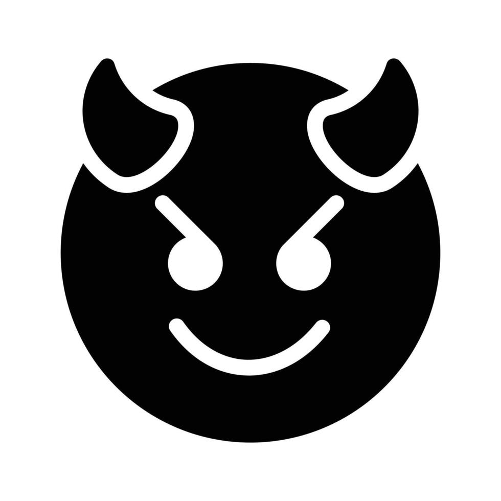 Scary devil with horns, customizable emoji icon in trendy style vector