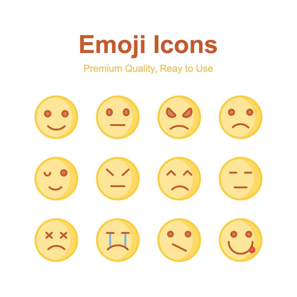Pack of emoji icons in modern design style, ready to use and download vector