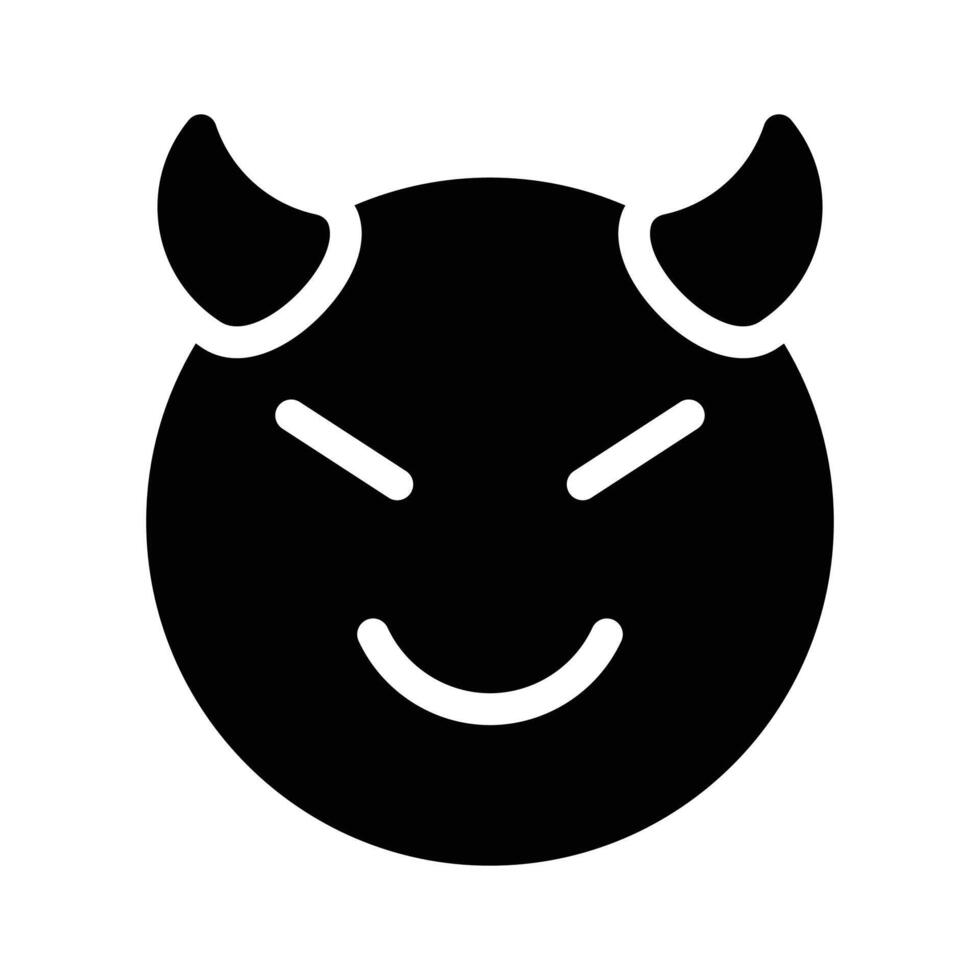 Scary devil with horns, customizable emoji icon in trendy style vector