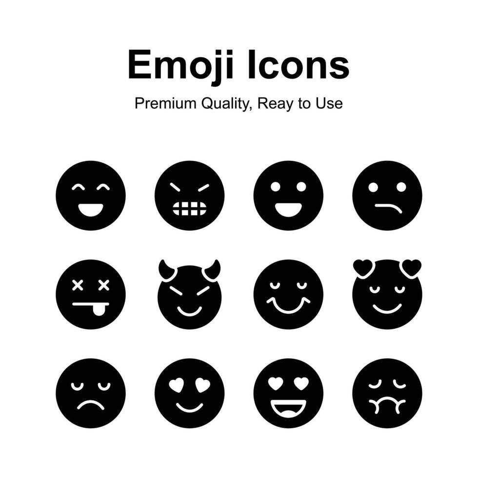 Beautifully designed emoji icons, ready to use in websites and mobile apps vector