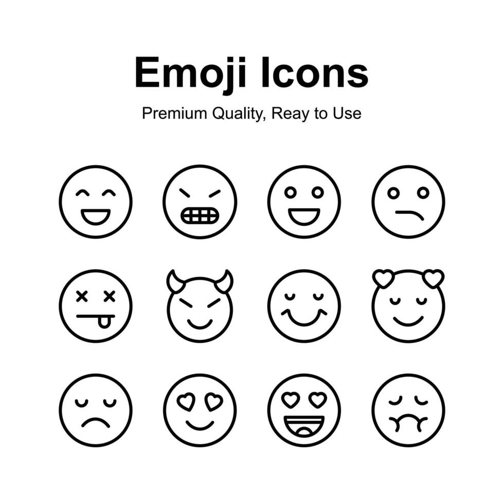 Beautifully designed emoji icons, ready to use in websites and mobile apps vector