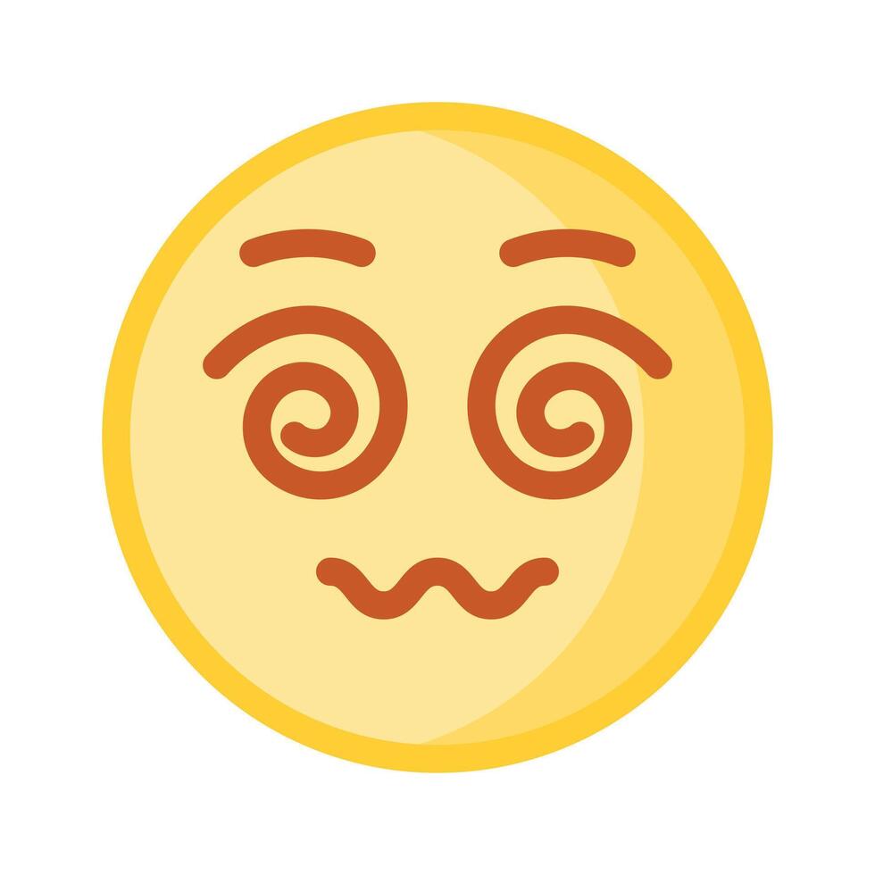 Dizzy emoji icon, dizziness expression design vector