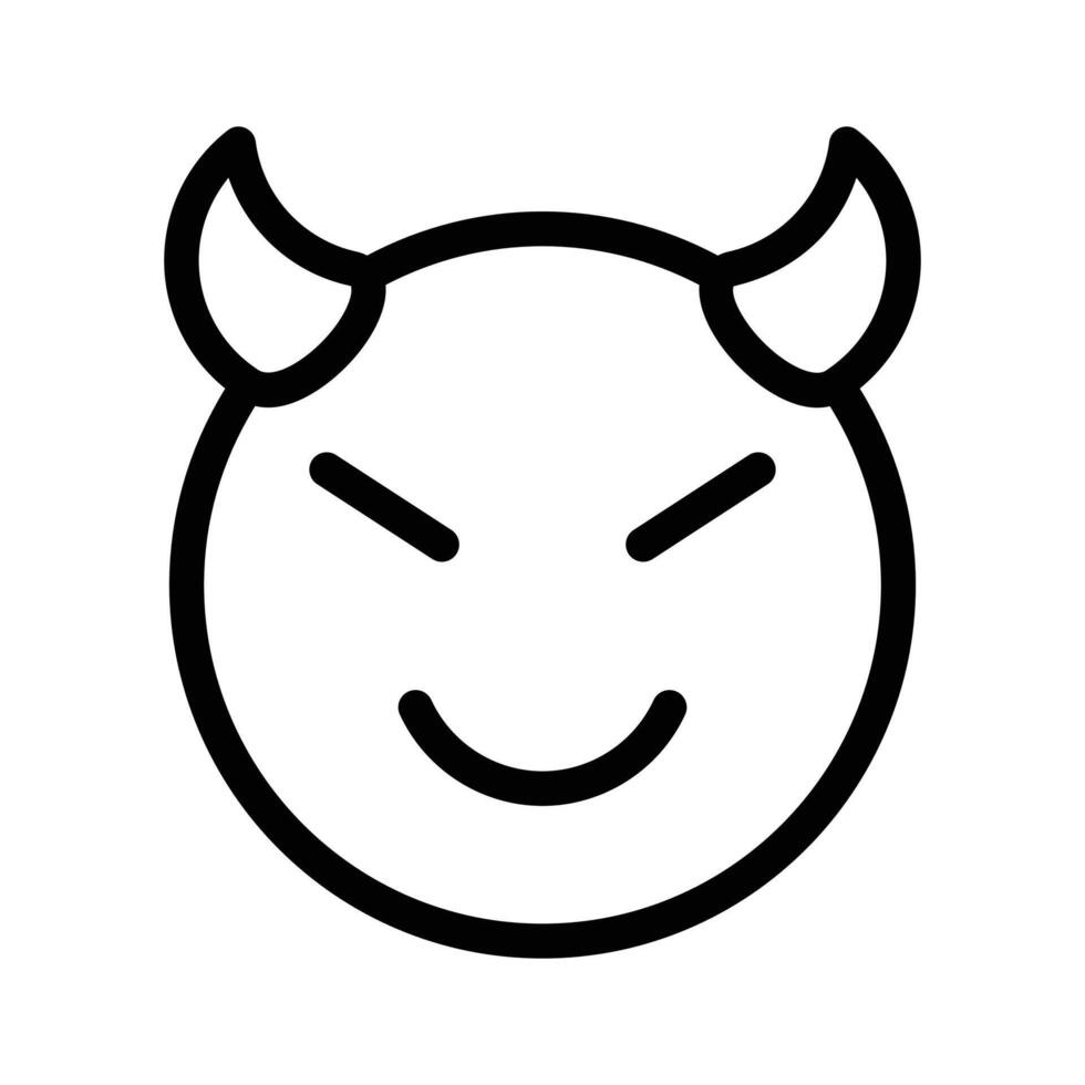 Scary devil with horns, customizable emoji icon in trendy style vector