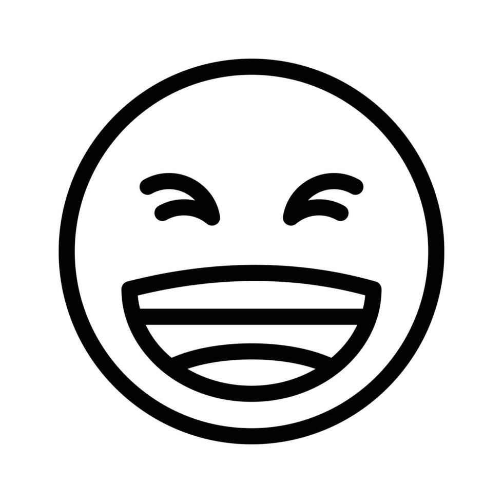 An editable icon of laughing emoji, easy to use and download vector