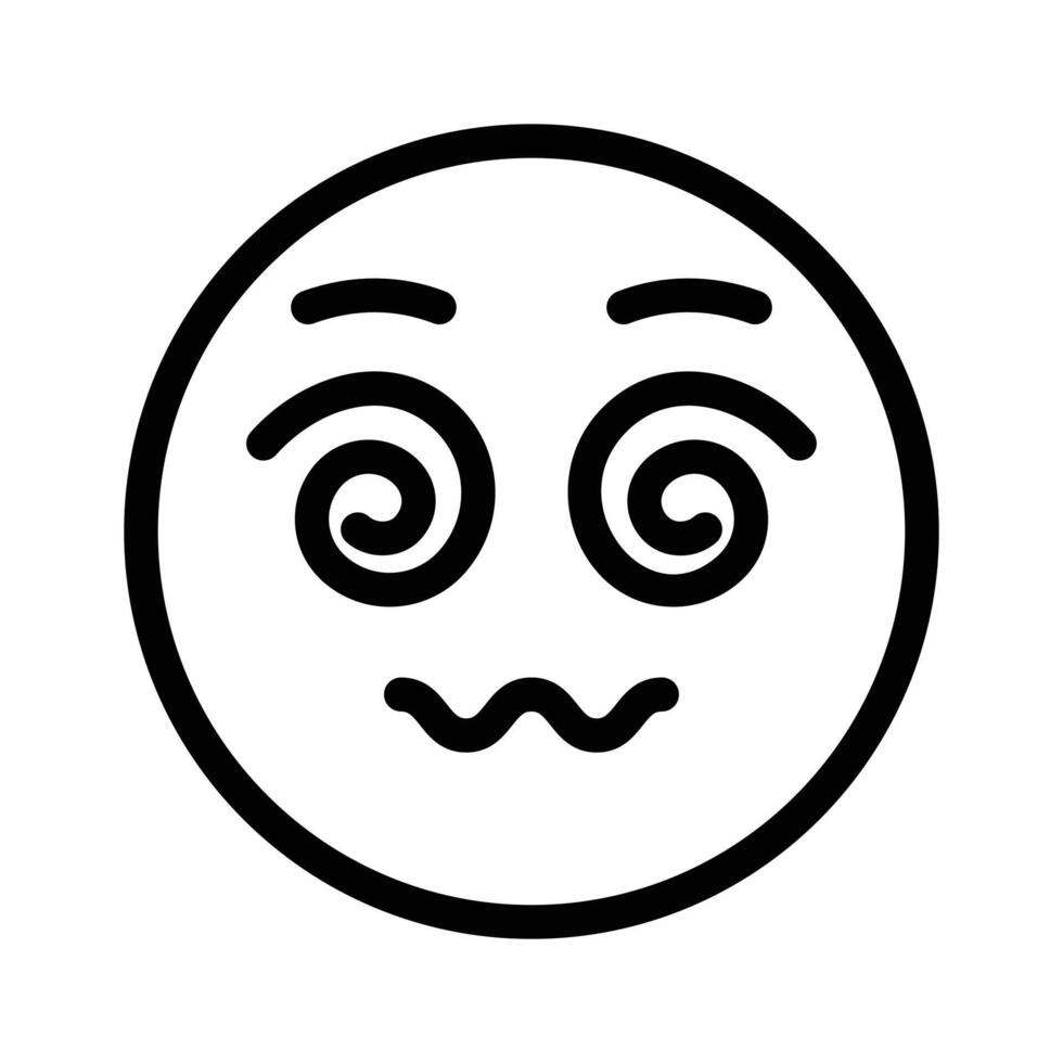 Dizzy emoji icon, dizziness expression design vector