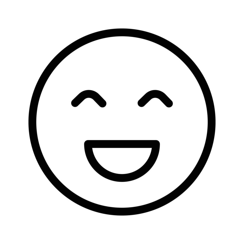 An editable icon of laughing emoji, easy to use and download vector