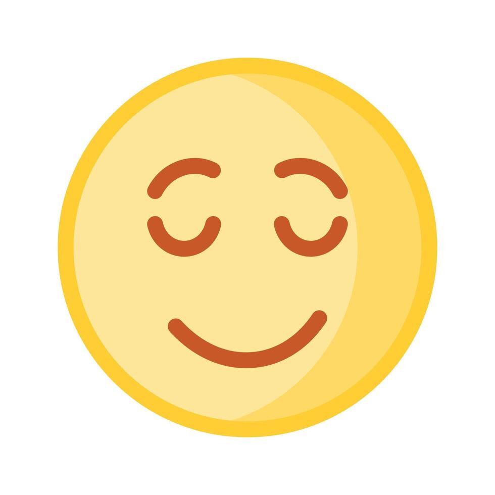 Calm face emoji icon, proud, cool expressions design vector
