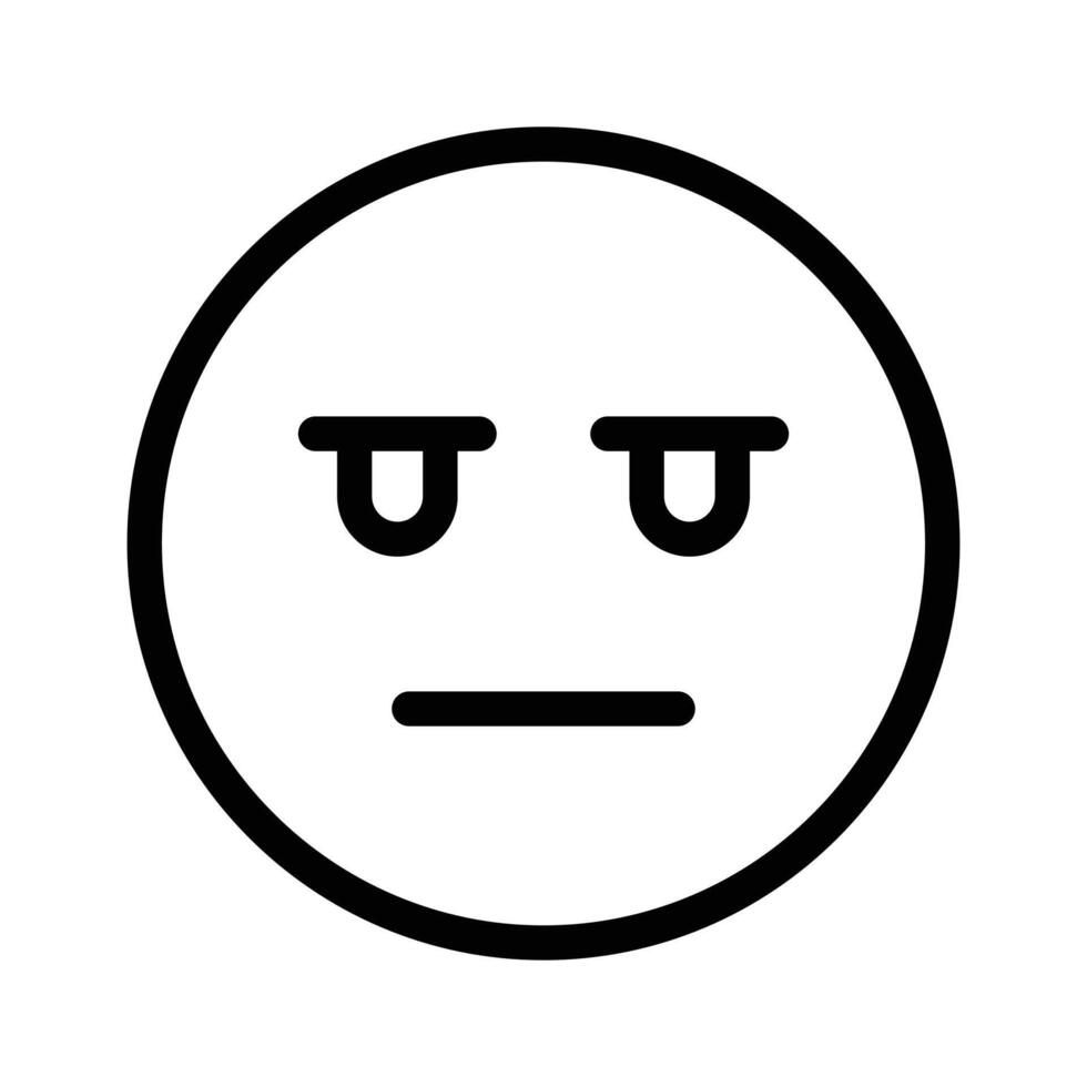 Bored face expression, icon of bored emoji, premium vector
