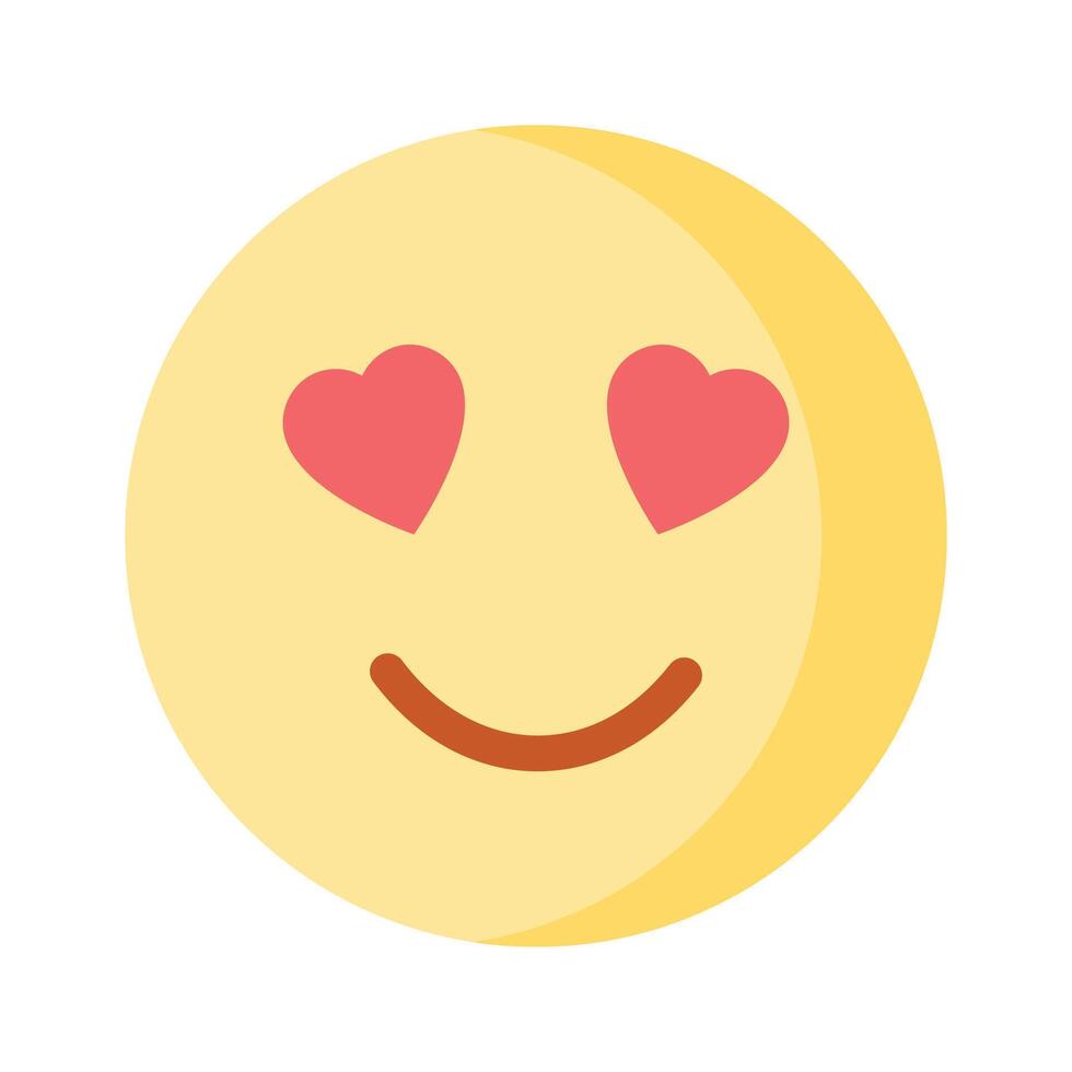 contento cara con corazón símbolos en ojos, concepto icono de en amor emoji vector