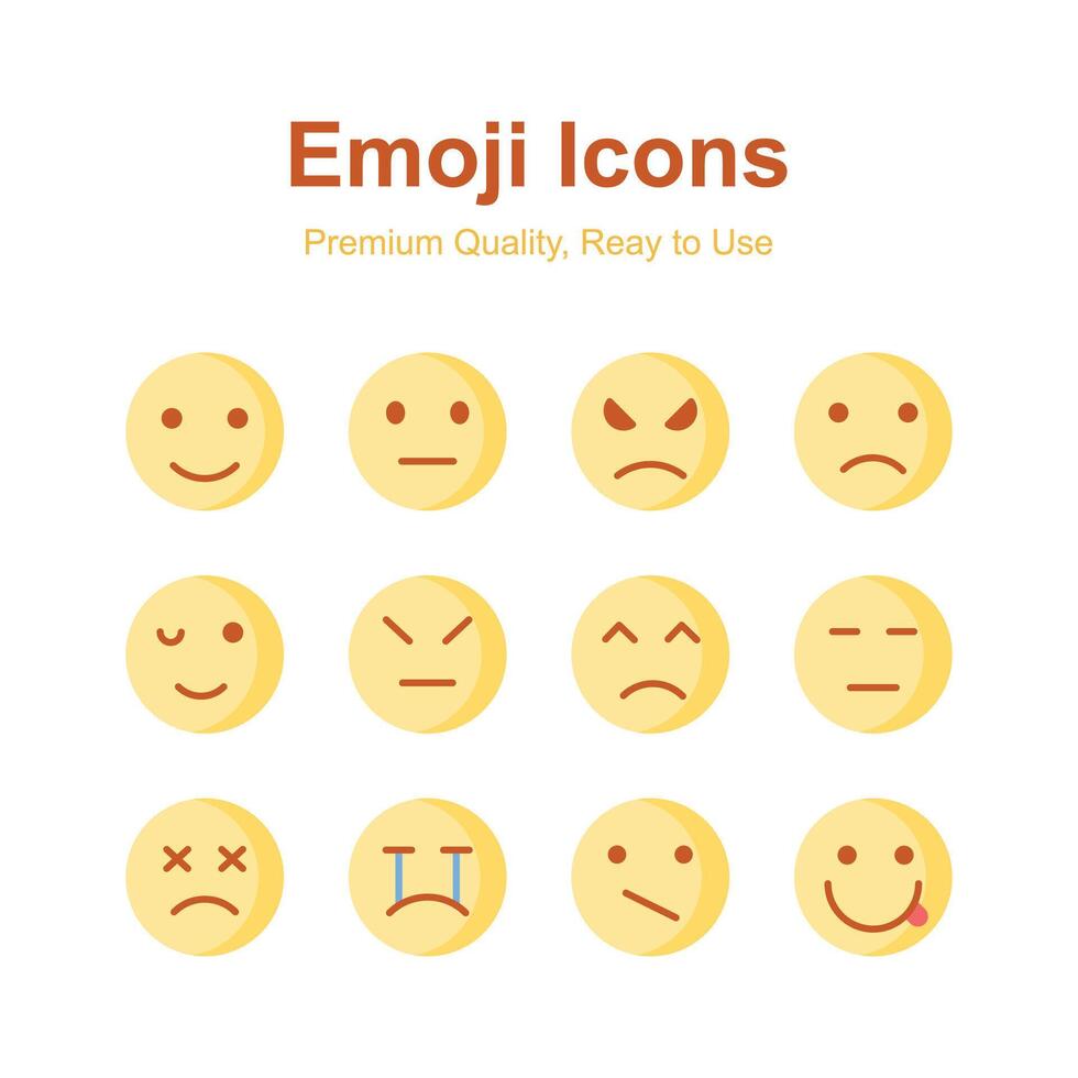 Pack of emoji icons in modern design style, ready to use and download vector