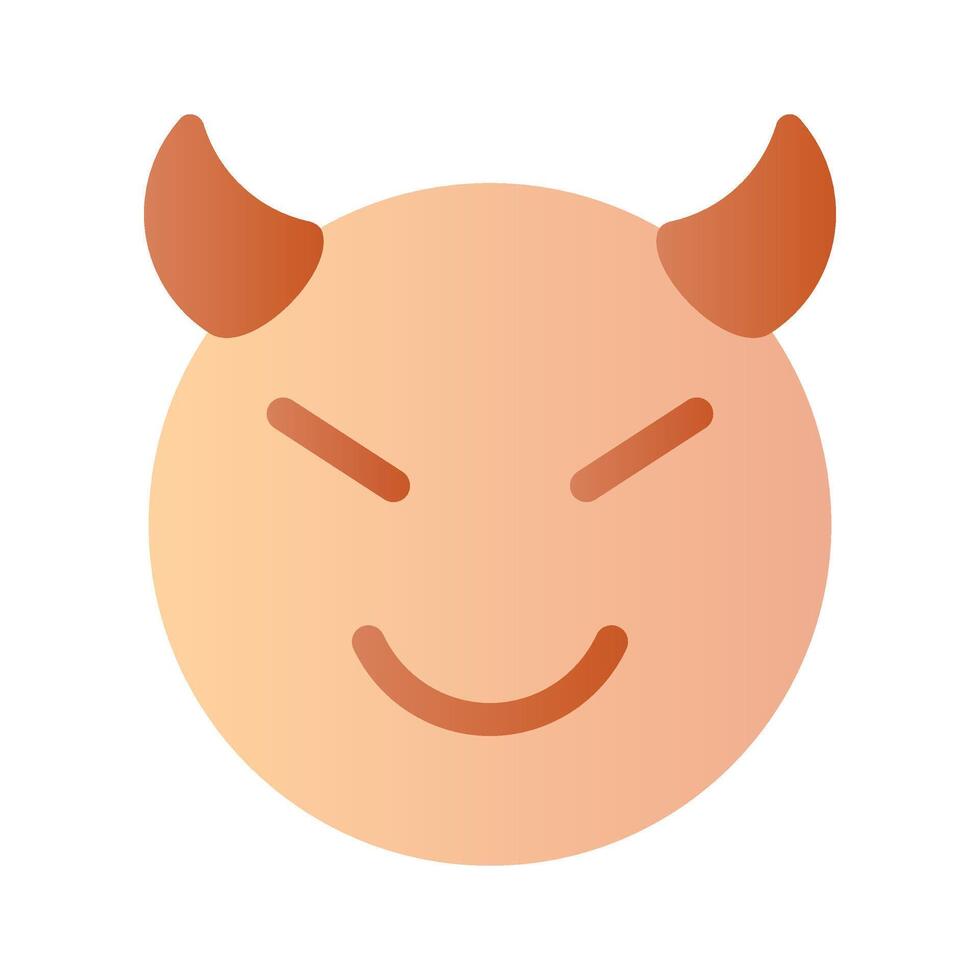 Scary devil with horns, customizable emoji icon in trendy style vector