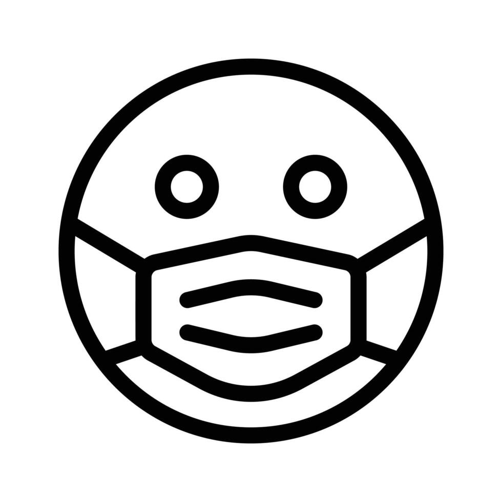 Ill emoji design, face mask on emoji face vector