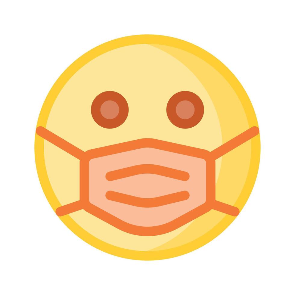 Ill emoji design, face mask on emoji face vector