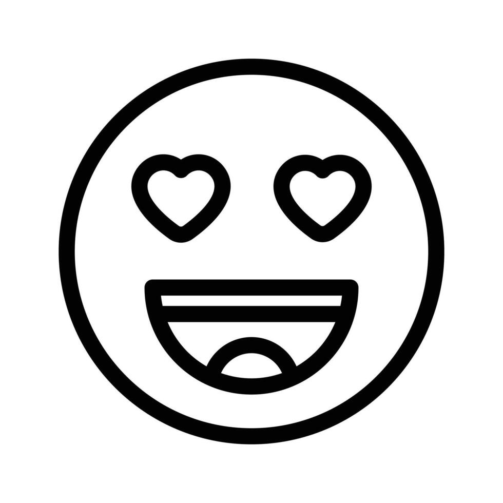 Happy face with heart symbols on eyes, concept icon of in love emoji vector