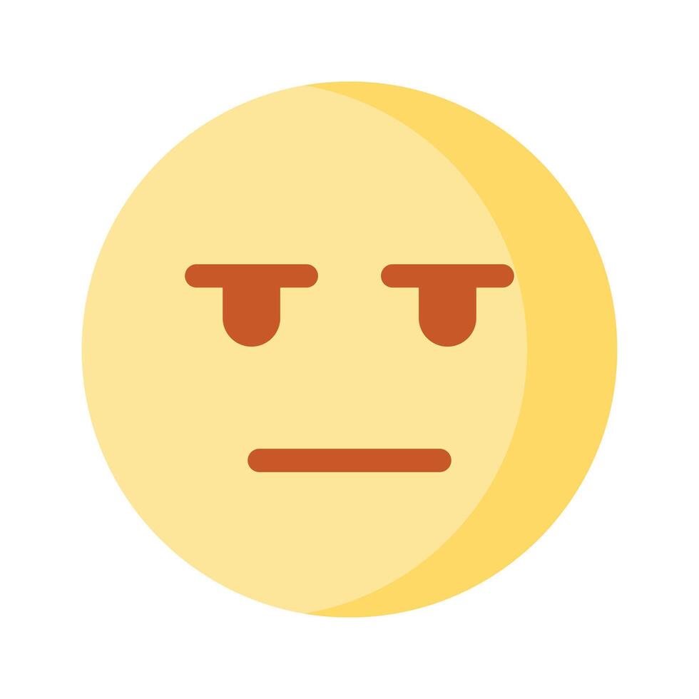 Bored face expression, icon of bored emoji, premium vector