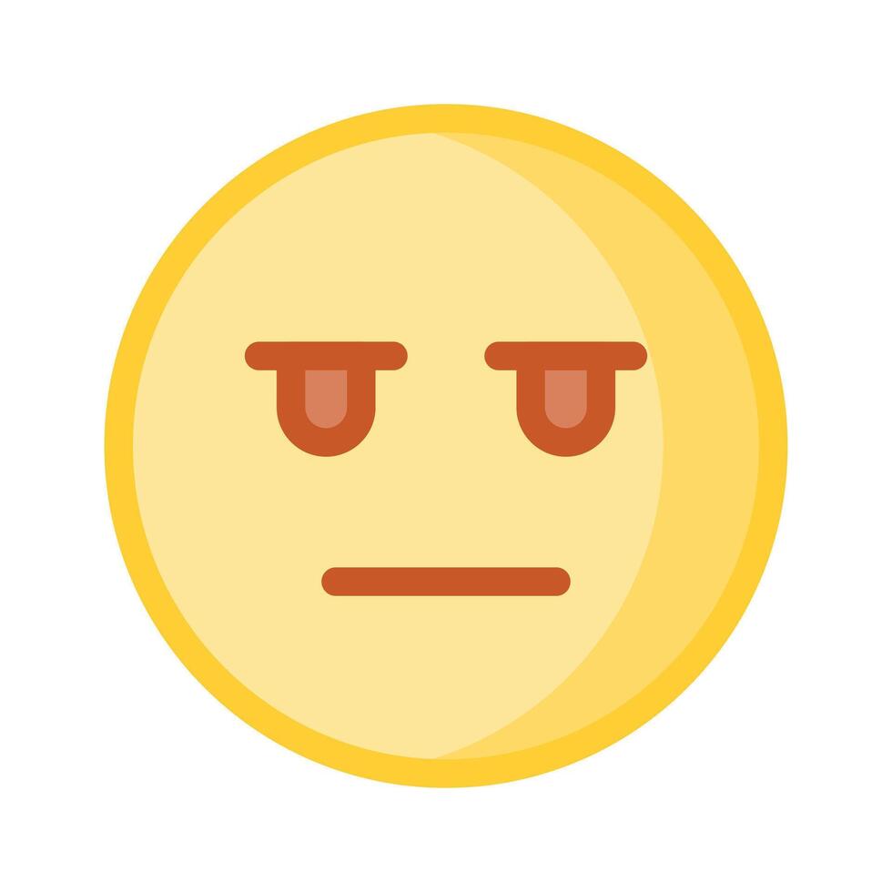 Bored face expression, icon of bored emoji, premium vector