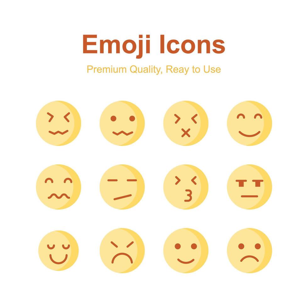 Emoji icons set, trendy designs, ready for premium use vector