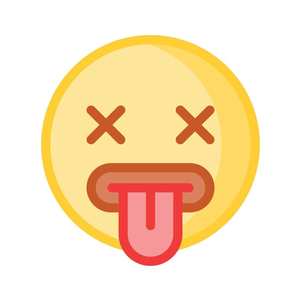 Dead face emoji design, premium vector