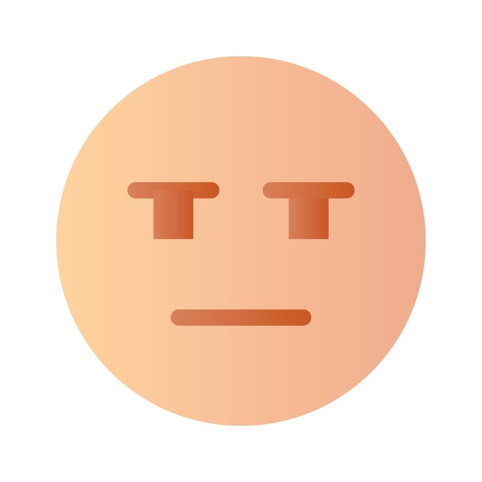 Bored face expression, icon of bored emoji, premium vector