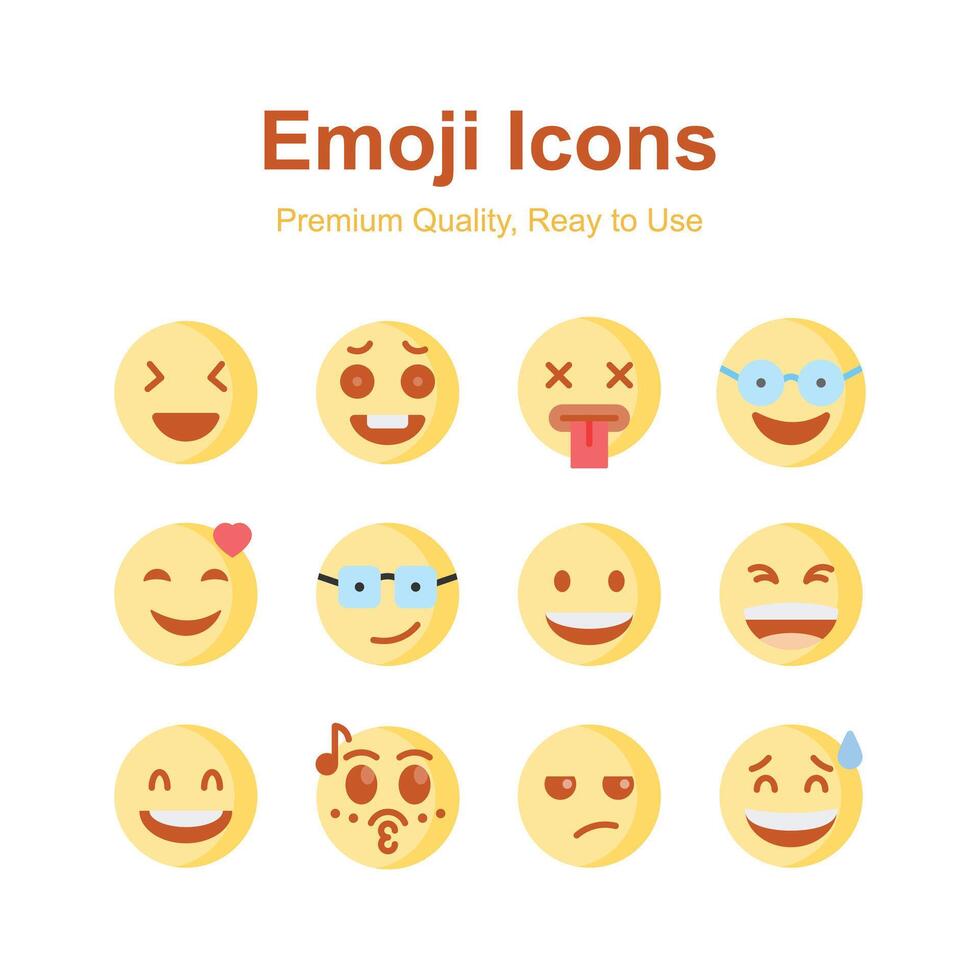 Get this amazing emoji icons set, ready to use and download vector